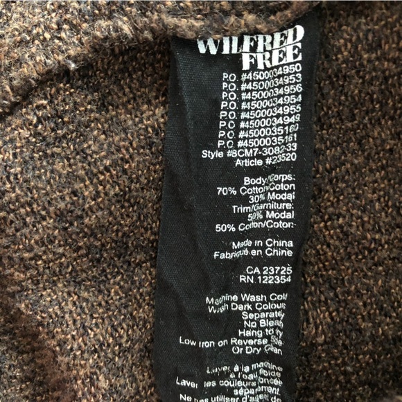 Aritzia Wilfred Free Rousseau Zip Hooded Sweatshirt Snaps in Brown Size L - Picture 8 of 11